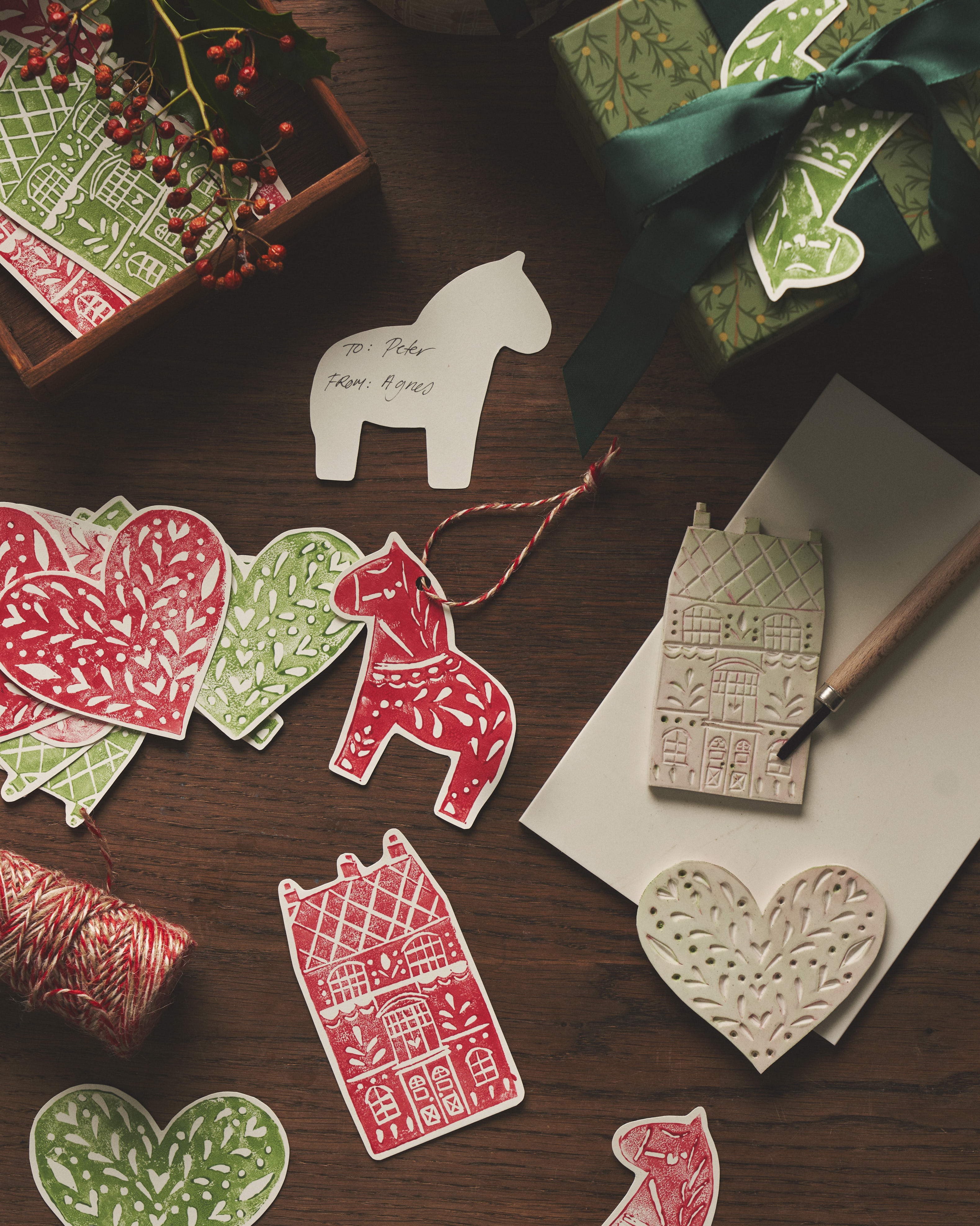 Gift Tags With Linocut