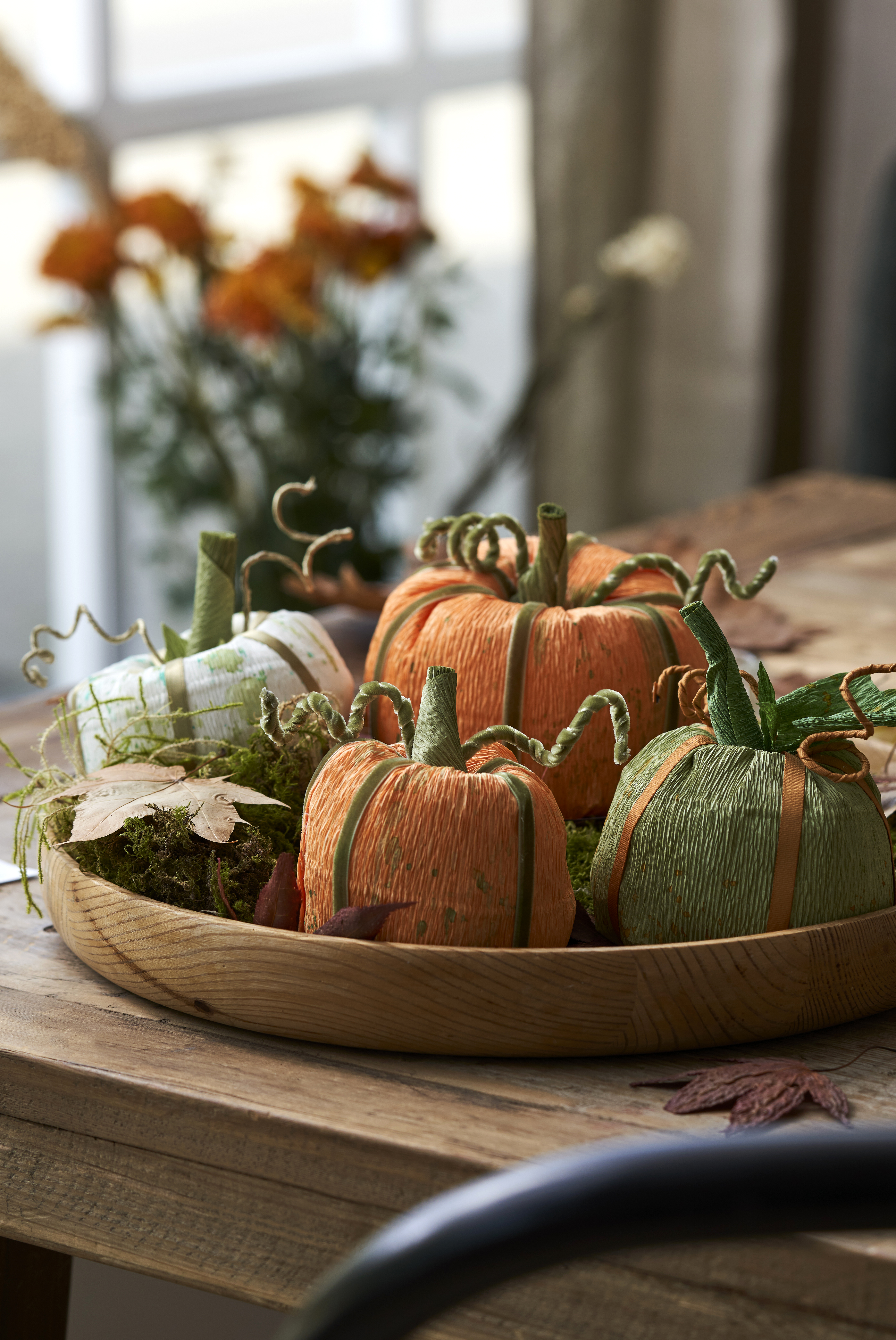 Crepe Paper Pumpkins DIY From Sostrene Grene (2)