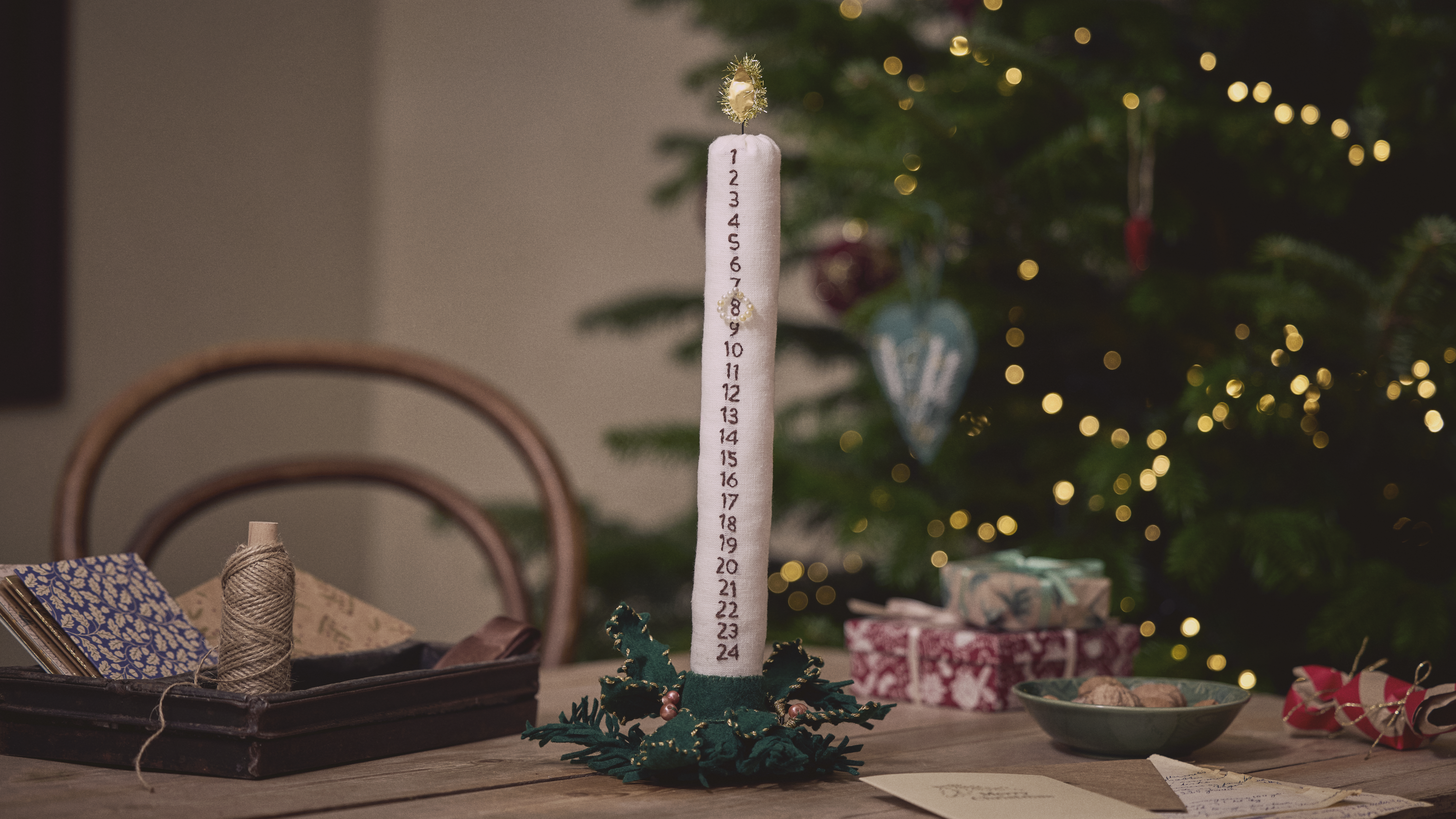 Reusable Fabric Advrnt Calendar Candle (3)