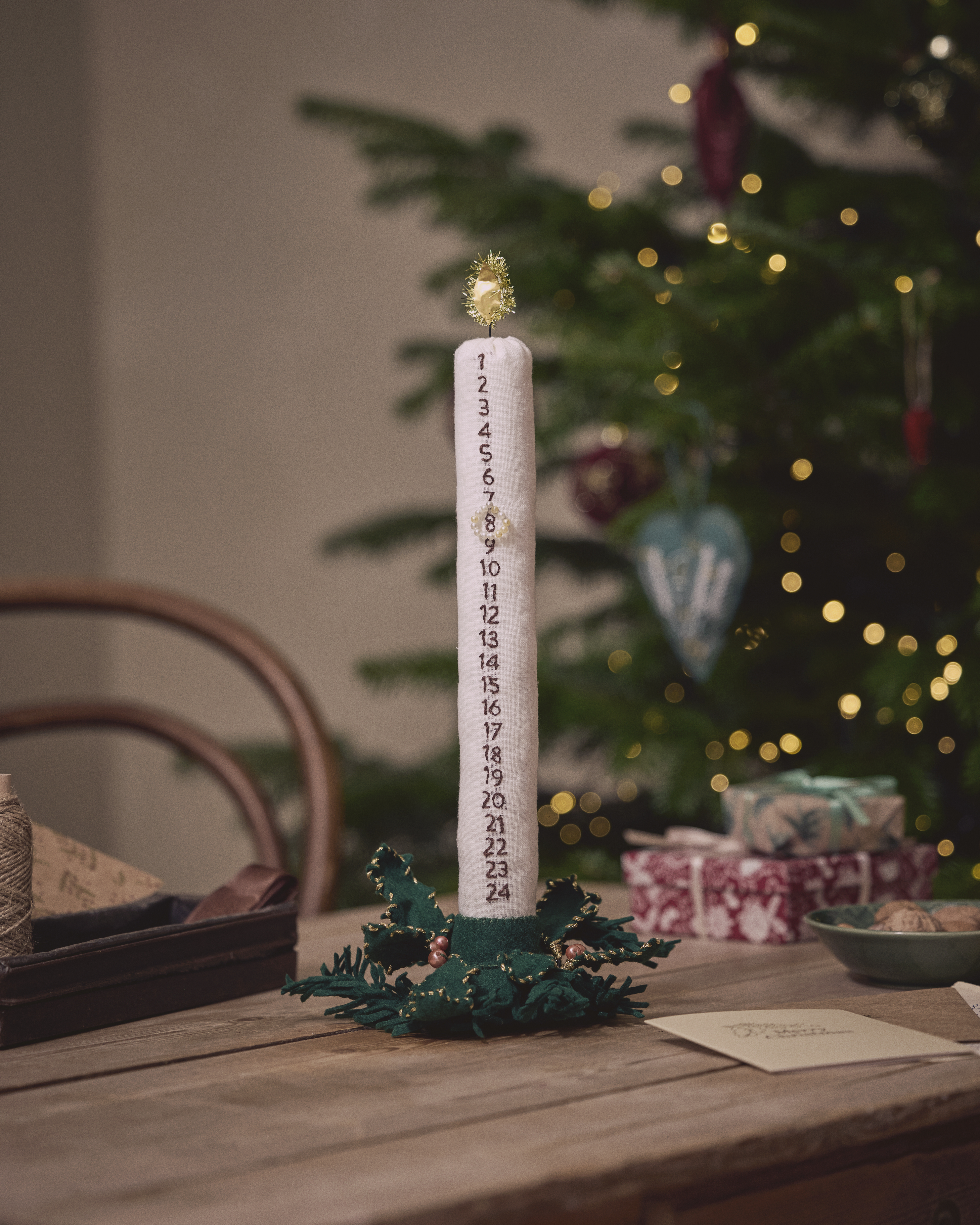 Reusable Fabric Advrnt Calendar Candle (2)