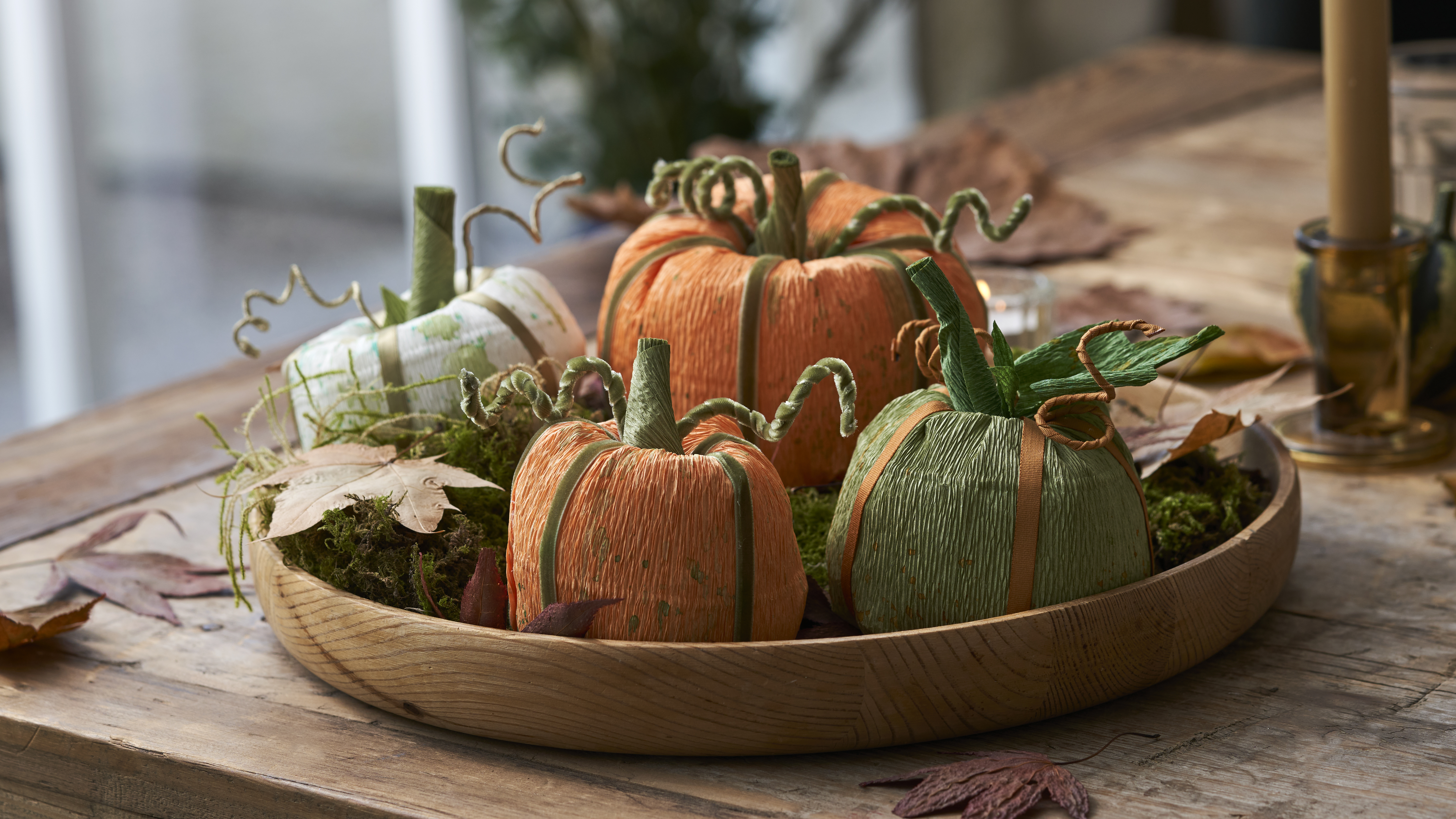 Crepe Paper Pumpkins DIY From Sostrene Grene (1)